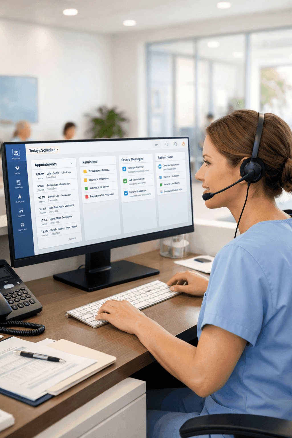 Clinical team using Curowell daily schedule