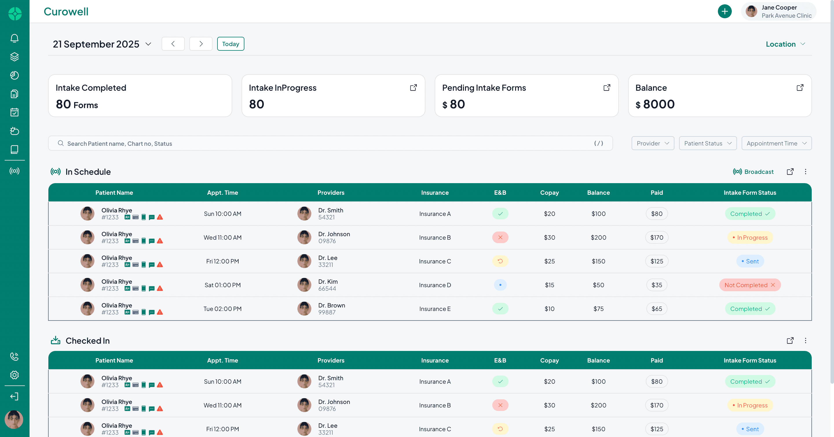 Curowell Patient Management Dashboard